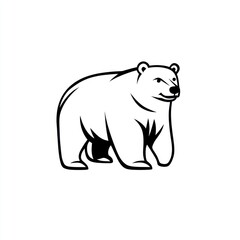 Fototapeta premium Majestic polar bear, arctic habitat, graphic design, white background, logo
