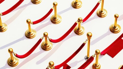 velvet red rope barriers with gold posts