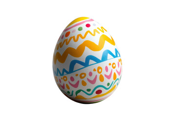 Colorful easter egg on transparent background