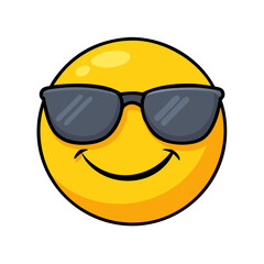 sunglasses emoji vector icon, sunglasses emoji vector illustration - simple illustration of sunglasses emoji, perfect for logos, and sunglasses emoji -themed designs.