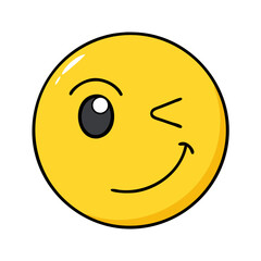 winking face vector icon, winking face vector illustration - simple illustration of winking face, perfect for logos, and winking face -themed designs.