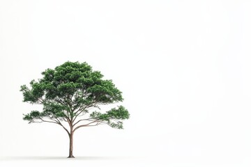 Obraz premium a single green tree on a white background