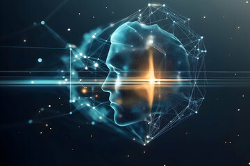 Digital Brain, Network, Data,  Abstract Mind, glowing, future, technology, connection, concept