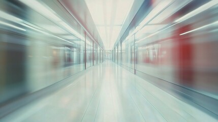 Obraz premium Abstract Blurred Corridor in Shopping Mall with Retail Elements