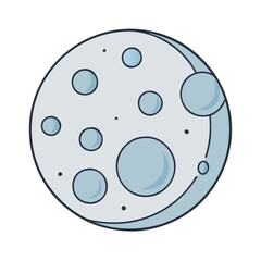 moon with craters vector icon, moon with craters vector illustration - simple illustration of moon with craters, perfect for logos, and moon with craters - themed designs.