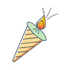 birthday cone with candle icon, birthday cone with candle vector,