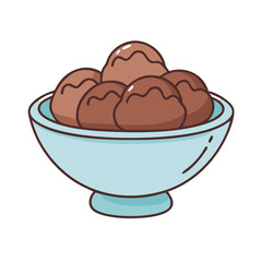 bowl of chocolate ice cream icon