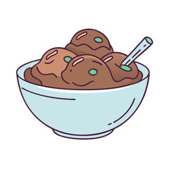 bowl of chocolate ice cream icon