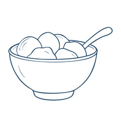 bowl of scoops vector icon, bowl of scoops vector illustration - simple illustration of bowl of scoops, perfect for logos, and bowl of scoops - themed designs.