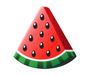 Watermelon juicy fruit slice - organic food illustration
