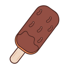 chocolate ice cream bar vector icon, chocolate ice cream bar vector illustration - simple illustration of chocolate ice cream bar, perfect for logos, and chocolate ice cream bar - themed designs.
