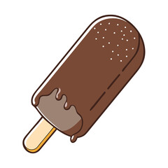 chocolate ice cream bar vector icon, chocolate ice cream bar vector illustration - simple illustration of chocolate ice cream bar, perfect for logos, and chocolate ice cream bar - themed designs.