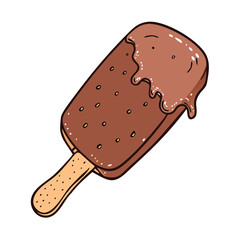 chocolate ice cream bar vector icon, chocolate ice cream bar vector illustration - simple illustration of chocolate ice cream bar, perfect for logos, and chocolate ice cream bar - themed designs.