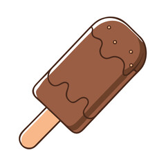 chocolate ice cream bar vector icon, chocolate ice cream bar vector illustration - simple illustration of chocolate ice cream bar, perfect for logos, and chocolate ice cream bar - themed designs.