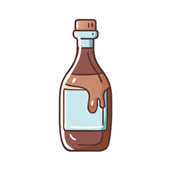 chocolate syrup bottle vector icon, chocolate syrup bottle vector illustration - simple illustration of chocolate syrup bottle, perfect for logos, and chocolate syrup bottle - themed designs.