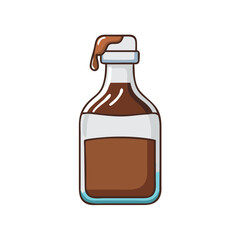 chocolate syrup bottle vector icon, chocolate syrup bottle vector illustration - simple illustration of chocolate syrup bottle, perfect for logos, and chocolate syrup bottle - themed designs.