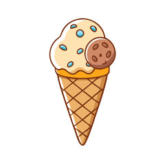 cookie cone ice cream vector icon, cookie cone ice cream vector illustration - simple illustration of cookie cone ice cream, perfect for logos, and cookie cone ice cream - themed designs.