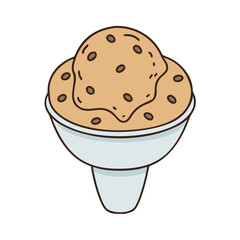 cookie dough ice cream vector icon, cookie dough ice cream vector illustration - simple illustration of cookie dough ice cream, perfect for logos, and cookie dough ice cream - themed designs.