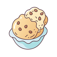 cookie dough ice cream vector icon, cookie dough ice cream vector illustration - simple illustration of cookie dough ice cream, perfect for logos, and cookie dough ice cream - themed designs.