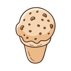 cookie dough ice cream vector icon, cookie dough ice cream vector illustration - simple illustration of cookie dough ice cream, perfect for logos, and cookie dough ice cream - themed designs.