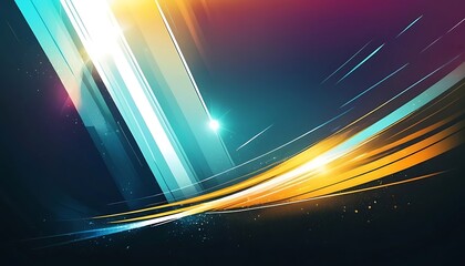 Abstract Colorful Lines Glowing Brightly In The Dark