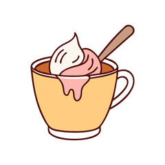 cup of gelato vector icon, cup of gelato vector illustration - simple illustration of cup of gelato, perfect for logos, and cup of gelato - themed designs.