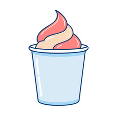 frozen yogurt cup vector icon, frozen yogurt cup vector illustration - simple illustration of frozen yogurt cup, perfect for logos, and frozen yogurt cup - themed designs.