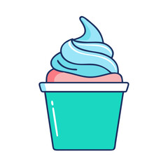 frozen yogurt cup vector icon, frozen yogurt cup vector illustration - simple illustration of frozen yogurt cup, perfect for logos, and frozen yogurt cup- themed designs.