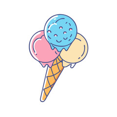 ice cream balloon vector icon, ice cream balloon vector illustration - simple illustration of ice cream balloon, perfect for logos, and ice cream balloon - themed designs.