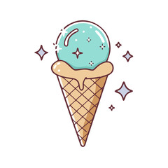 Colorful cartoon ice cream illustrations - Playful illustrations of ice cream in vibrant colors, 