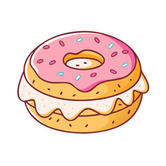 ice cream donut sandwich vector icon, ice cream donut sandwich vector illustration - simple illustration of ice cream donut sandwich, perfect for logos, and ice cream donut sandwich - themed designs.