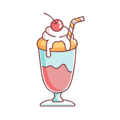 ice cream float vector icon, ice cream float vector illustration - simple illustration of ice cream float, perfect for logos, and ice cream float - themed designs.