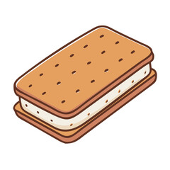 ice cream sandwich vector icon, ice cream sandwich vector illustration - simple illustration of ice cream sandwich, perfect for logos, and ice cream sandwich - themed designs.