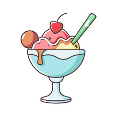 ice cream sundae spoon vector icon, ice cream sundae spoon vector illustration - simple illustration of ice cream sundae spoon, perfect for logos, and ice cream sundae spoon - themed designs.