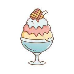 Colorful cartoon ice cream illustrations - Playful illustrations of ice cream in vibrant colors, 