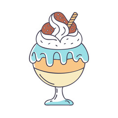 Colorful cartoon ice cream illustrations - Playful illustrations of ice cream in vibrant colors, 