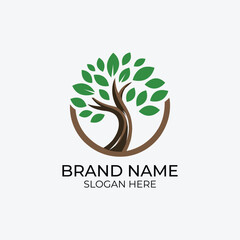 Obraz premium Unique tree logo vector design