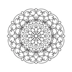 Mandala coloring page, bold line art, mandala black and white, mandala line art, love themed mandala line art, mandala coloring page for adults