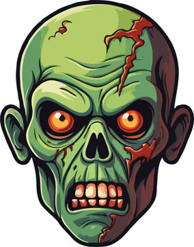 scary zombie face