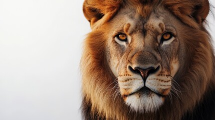 Fototapeta premium a closeup of a majestic lion's face