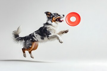 Australian Shepherd Running After a Toy