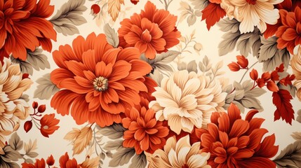 Vintage Floral Wallpaper Background Texture for Interior Design Inspiration and Decoration