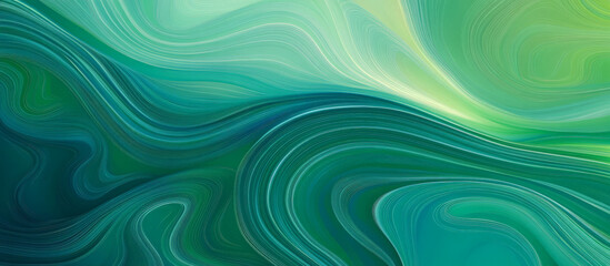 Fototapeta premium Abstract Green Waves - Flowing Patterns and Gradient Swirls for Artistic Background Use