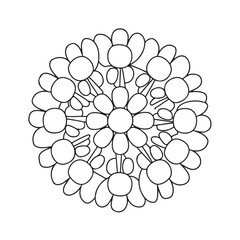 Mandala coloring page, bold line art, mandala black and white, mandala line art, love themed mandala line art, Pattern coloring page