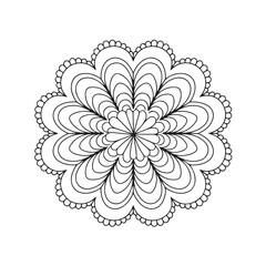 Mandala coloring page, bold line art, mandala black and white, mandala line art, love themed mandala line art, Pattern coloring page