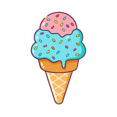 ice cream with sprinkles vector icon, ice cream with sprinkles vector illustration - simple illustration of ice cream with sprinkles, perfect for logos, and ice cream with sprinkles - themed designs.