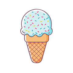 ice cream with sprinkles vector icon, ice cream with sprinkles vector illustration - simple illustration of ice cream with sprinkles, perfect for logos, and ice cream with sprinkles - themed designs.
