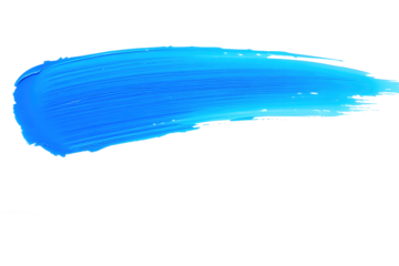 Blue streak of paint on a transparent background