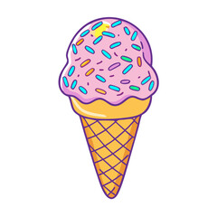 ice cream with sprinkles vector icon, ice cream with sprinkles vector illustration - simple illustration of ice cream with sprinkles, perfect for logos, and ice cream with sprinkles - themed designs.