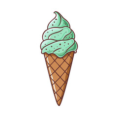 mint chocolate chip cone vector icon, mint chocolate chip cone vector illustration - simple illustration of mint chocolate chip cone, perfect for logos, and mint chocolate chip cone - themed designs.